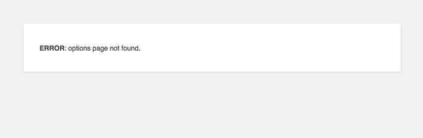 Error: options page not found!
